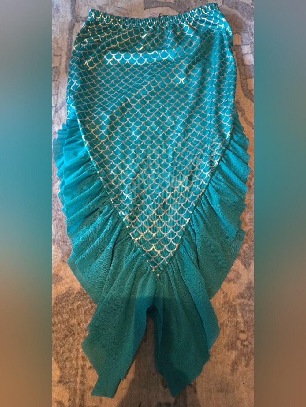 Cat And Jack Mermaid Tail Swim Skirt Cover Up Silver Scale Print